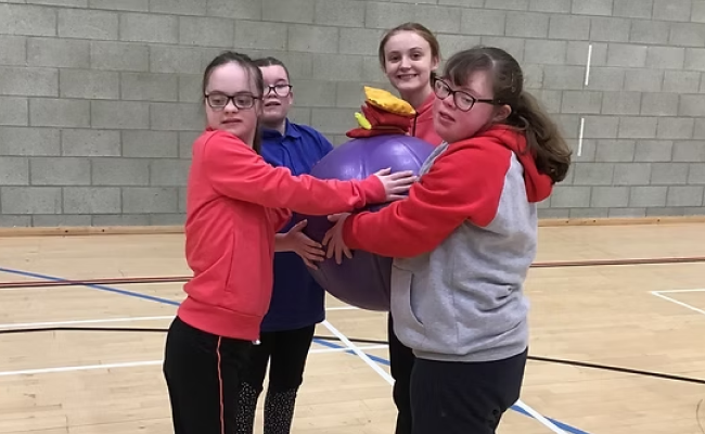 Group of children with additional needs taking part in funability session